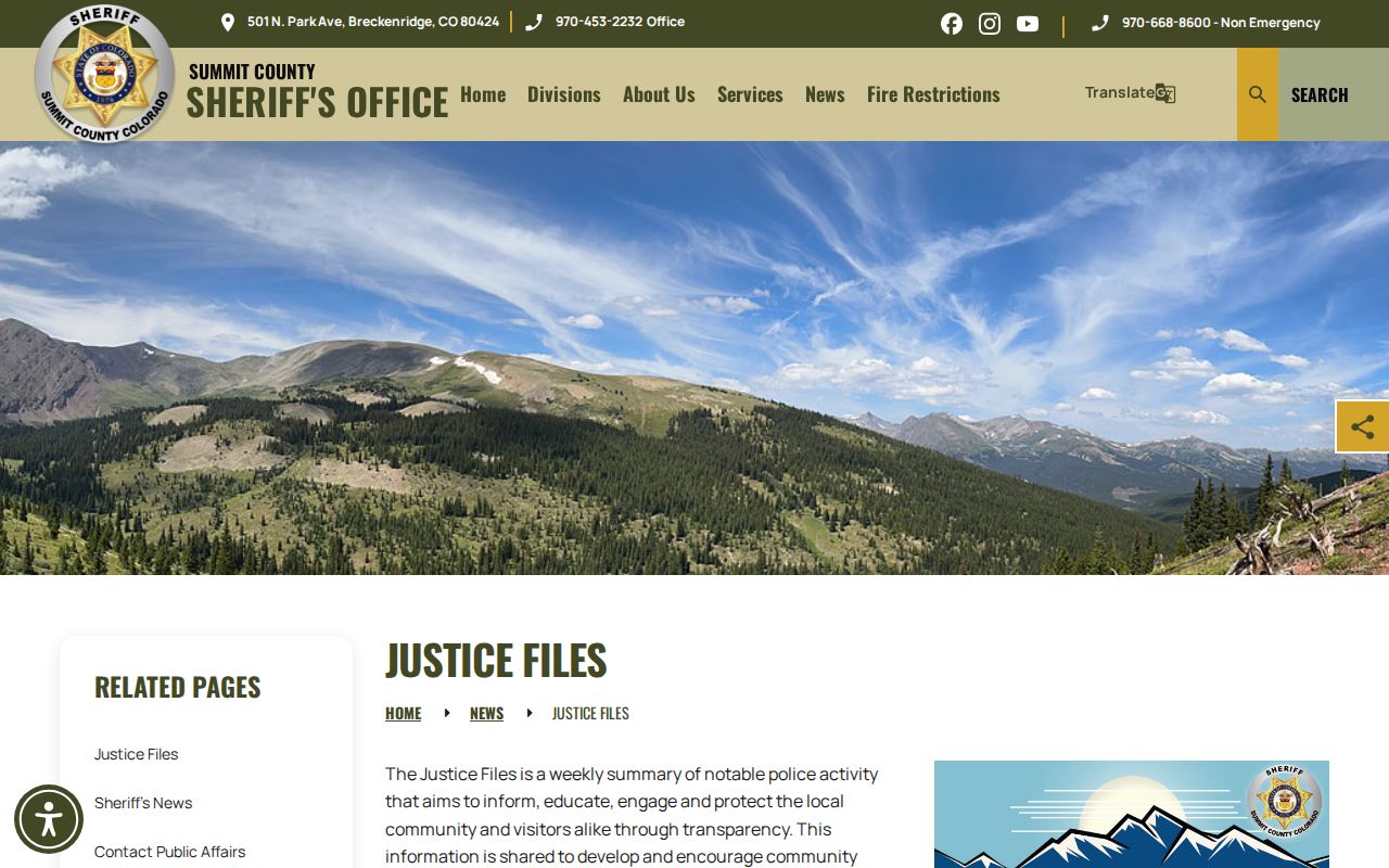 Summit County crime news in the Sheriff Justice Files archive